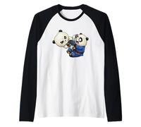 Divertido Panda Jiu Jitsu Gi Lindo Artes Marciales Grappling Camiseta Manga Raglan