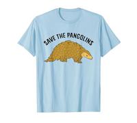 Divertido Pangolin Guardar los Pangolins Camiseta, Hombre, Azul Bebé, L