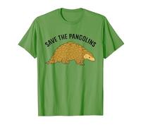 Divertido Pangolin Guardar los Pangolins Camiseta, Hombre, Hierba, XXL