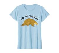 Divertido Pangolin Guardar los Pangolins Camiseta, Mujer, Azul Bebé, XXL