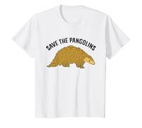 Divertido Pangolin Guardar los Pangolins Camiseta, Niños, Blanco, 12 años