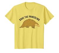 Divertido Pangolin Guardar los Pangolins Camiseta, Niños, Limón, 6 años