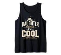 Divertido Papá Hija Familia Cita Cool Retro Humor Estado de ánimo Camiseta sin Mangas
