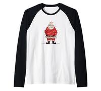 Divertido Papá Noel amordazado con Luces de Hadas de Navidad Camiseta Manga Raglan