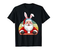 Divertido Papá Noel con orejas de conejo para Navidad y Pascua Camiseta