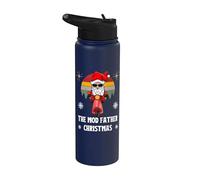 Divertido Papá Noel En Un Scooter Para Mods El Mod Papá Noel Stainless Steel Insulated Water Bottle