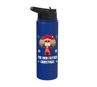 Divertido Papá Noel En Un Scooter Para Mods El Mod Papá Noel Stainless Steel Insulated Water Bottle