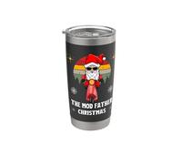 Divertido Papá Noel En Un Scooter Para Mods El Mod Papá Noel Vaso térmico de acero inoxidable de doble pared
