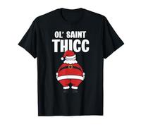 Divertido Papá Noel Gag OL' Saint Thicc Chistes de Navidad Camiseta