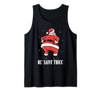 Divertido Papá Noel Gag OL' Saint Thicc Chistes de Navidad Camiseta sin Mangas