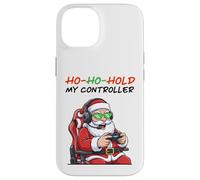 Divertido Papá Noel Gamer Navideño Ho Ho Hold My Controller Carcasa para iPhone 14