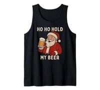 Divertido Papá Noel Tropical con Cerveza - Ho Ho Hold My Beer Christmas Camiseta sin Mangas