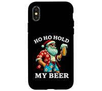 Divertido Papá Noel Tropical con Cerveza - Ho Ho Hold My Beer Christmas Carcasa para iPhone X/XS
