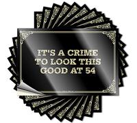 Divertido para decoración del hogar, calcomanía de pared para despegar y pegar, despegar y pegar/It's A Crime to Look This Good At 54 Boat Name - Señales de garaje para hombres vintage (20 x 30 cm, 1