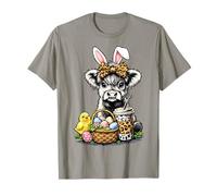 Divertido Pascua Highland Cow Café Huevo de Pascua Vaca de Las Tierr Camiseta