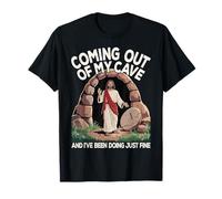 Divertido Pascua Jesús saliendo de mi cueva Humor retro Pascua Camiseta