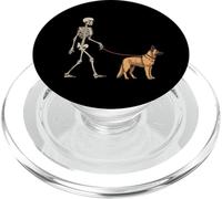 Divertido Pastor alemán Esqueleto Perro Caminando Halloween PopSockets PopGrip para MagSafe