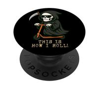 Divertido patinete Grim Reaper, así es como hago Halloween PopSockets PopGrip Adhesivo