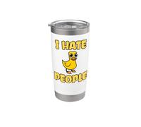 Divertido Patito Dulce Patito I Hate People Vaso térmico de acero inoxidable de doble pared
