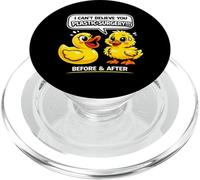 Divertido Pato cirugía plástica Antes después de Dibujos Animados Humor PopSockets PopGrip para MagSafe
