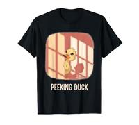 Divertido Pato Humor Peeking Duck Pekín Pato Jugar en Palabras Papás Camiseta