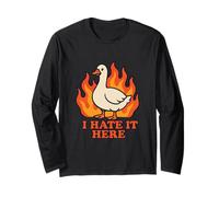 Divertido Pato o Ganso I Hate It Here Manga Larga