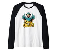 Divertido Pato Teal Stay Raro Camiseta Manga Raglan