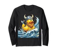 Divertido Pato Vikingo con Casco Vikingos Manga Larga