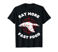 Divertido Pato Volador Caza para Cazadores Comer más Comida rápida Camiseta