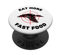 Divertido pato volador caza para cazadores comer más comida rápida PopSockets PopGrip Adhesivo
