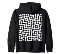 Divertido, patrón abstracto de tablero de ajedrez, a cuadros Sudadera con Capucha