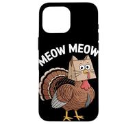 Divertido pavo miau gato Acción de Gracias Carcasa para iPhone 16 Pro Max