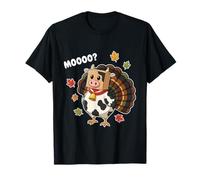 Divertido Pavo Vaca Mooooo híbrido para los Amantes de Las Vacas de Acción de Gracias Camiseta