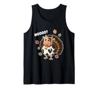 Divertido Pavo Vaca Mooooo híbrido para los Amantes de Las Vacas de Acción de Gracias Camiseta sin Mangas