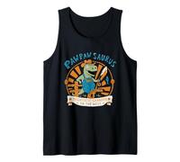 Divertido Pawpaw Saurus Grandpa Dinosaur Western Día del Padre Camiseta sin Mangas