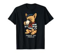 Divertido Perdón Bulldog Francés Perro Frenchie Café Mamá Papá Niños Camiseta