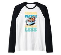Divertido Perezoso Ahorro Agua Relajante Menos Bañera Frío Camiseta Manga Raglan