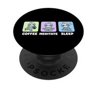 Divertido Perezoso café medita sueño Repetir Lindo Animal Kawaii PopSockets PopGrip Adhesivo