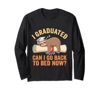 Divertido Perezoso de graduación Que me gradué ¿Puedo Volver a la Cama Ahora? Manga Larga