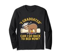 Divertido Perezoso de graduación Que me gradué ¿Puedo Volver a la Cama Ahora? Manga Larga