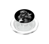 Divertido Perezoso Guitarra Rock Música Animal Arte Ilustración PopSockets PopGrip para MagSafe