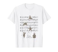 Divertido Perezoso música Yoga Jugando con Nota Clef Músico Camiseta gráfica económica, Hombre, Blanco, L
