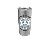 Divertido perezoso. No te apures sé feliz. Adorables animales kawaii Vaso térmico de acero inoxidable de doble pared