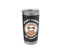 Divertido perezoso. No te apures sé feliz. Adorables animales kawaii Vaso térmico de acero inoxidable de doble pared