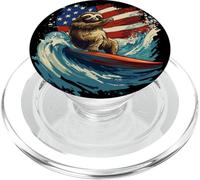 Divertido perezoso surfista con orgullo y traje de tabla de surf genial PopSockets PopGrip para MagSafe