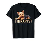 Divertido Perrito Yorkie, mi Terapeuta, Perro Yorkshire Terrier Camiseta
