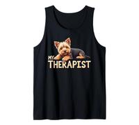 Divertido Perrito Yorkie, mi Terapeuta, Perro Yorkshire Terrier Camiseta sin Mangas