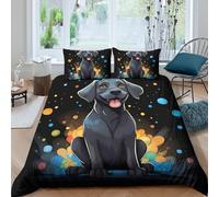 Divertido Perro 3D Impreso Funda Nórdica Microfibra Adulto Decoración Dormitorio Juego de Cama Temático Transpirable Suave Hogar Single（135x200cm）