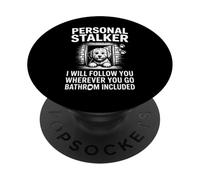 Divertido Perro acosador Personal Que te Sigue PopSockets PopGrip Adhesivo
