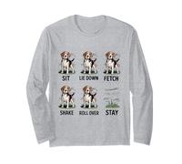 Divertido Perro Beagle obedece a la Broma de Entrenamiento Stay Only Manga Larga